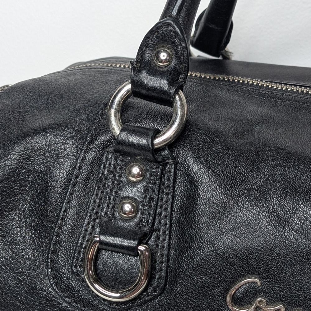 Coach Ashley Convertible Leather Satchel Hand Shoulder Bag Purse Black - Picture 3 of 15